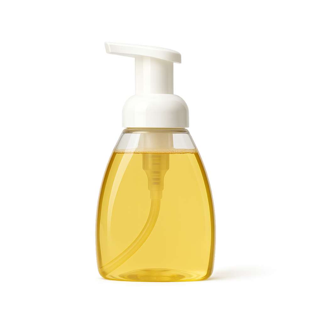 After: Professional foaming soap bottle with elegant presentation