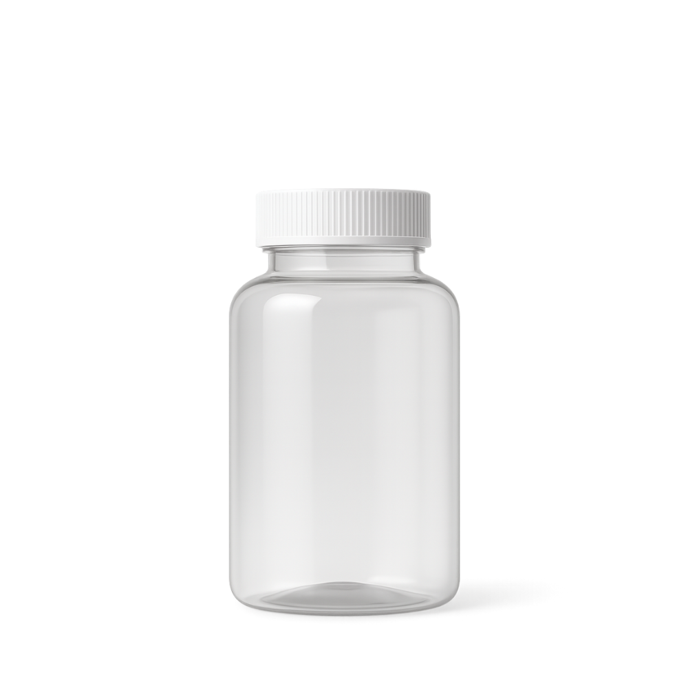 After: Clean supplement bottle with professional lighting and minimal background