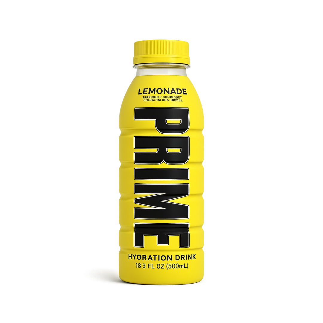 PRIME Lemonade sports drink product shot