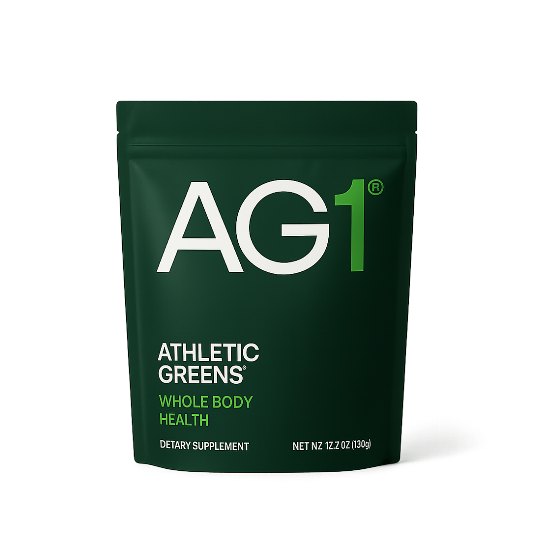 Athletic Greens AG1 supplement product shot